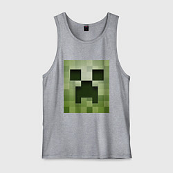 Майка мужская хлопок Мinecraft creeper, цвет: меланж