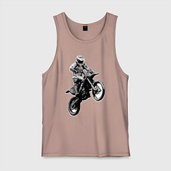 Майка мужская хлопок Мотокросс, цвет: пыльно-розовый