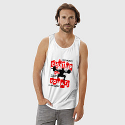 Майка мужская хлопок Powerlifting shut up and squat, цвет: белый — фото 2