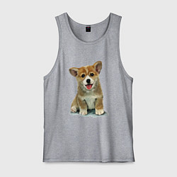 Майка мужская хлопок Песик коржик, цвет: меланж