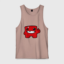 Майка мужская хлопок Super Meat Boy, цвет: пыльно-розовый