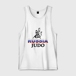 Майка мужская хлопок Russia judo, цвет: белый
