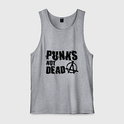 Майка мужская хлопок Punks not dead, цвет: меланж