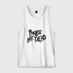 Майка мужская хлопок Punks not dead, цвет: белый