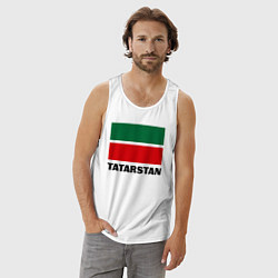 Майка мужская хлопок Флаг Татарстана, цвет: белый — фото 2
