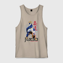 Майка мужская хлопок Дзюдо: национальная команда, цвет: миндальный