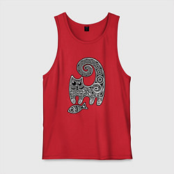 Майка мужская хлопок Кот3, цвет: красный