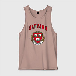 Майка мужская хлопок Harvard university, цвет: пыльно-розовый