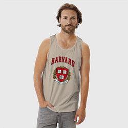 Майка мужская хлопок Harvard university, цвет: миндальный — фото 2