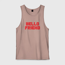 Майка мужская хлопок Hello Friend, цвет: пыльно-розовый