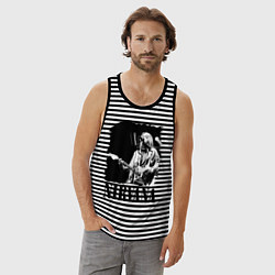 Майка мужская хлопок Black Nirvana, цвет: черная тельняшка — фото 2