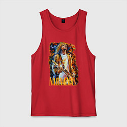 Майка мужская хлопок Cobain Art, цвет: красный