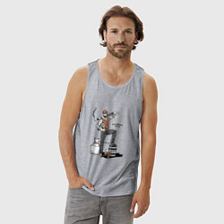 Майка мужская хлопок Бутлегер, цвет: меланж — фото 2