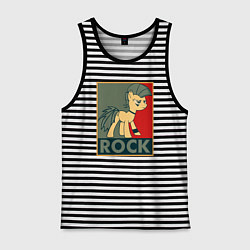 Майка мужская хлопок Rock Pony, цвет: черная тельняшка