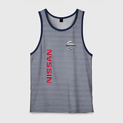 Майка мужская хлопок Nissan Style, цвет: синяя тельняшка