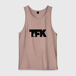 Майка мужская хлопок TFK: Black Logo, цвет: пыльно-розовый