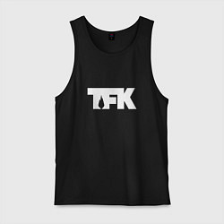 Майка мужская хлопок TFK: White Logo, цвет: черный