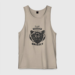Майка мужская хлопок Russian Grizzly, цвет: миндальный
