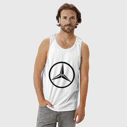 Майка мужская хлопок Mercedes-Benz logo, цвет: белый — фото 2