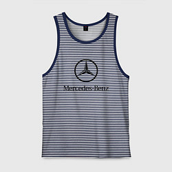 Майка мужская хлопок Logo Mercedes-Benz, цвет: синяя тельняшка