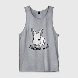 Майка мужская хлопок Rabbit: follow me, цвет: меланж