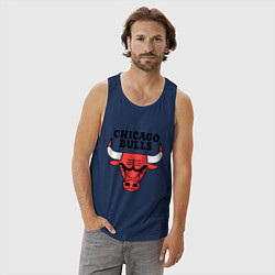 Майка мужская хлопок Chicago Bulls, цвет: тёмно-синий — фото 2