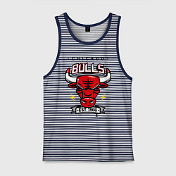 Майка мужская хлопок Chicago Bulls est. 1966, цвет: синяя тельняшка