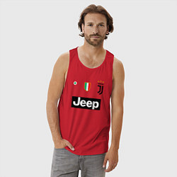 Майка мужская хлопок FC Juventus, цвет: красный — фото 2