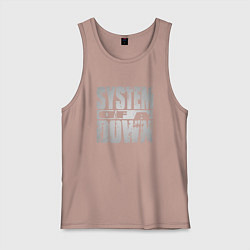 Майка мужская хлопок System of a Down, цвет: пыльно-розовый