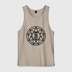 Майка мужская хлопок Slipknot Pentagram, цвет: миндальный