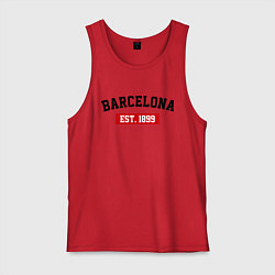 Майка мужская хлопок FC Barcelona Est. 1899, цвет: красный