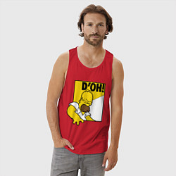 Майка мужская хлопок Homer D'OH!, цвет: красный — фото 2