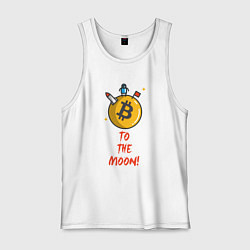 Майка мужская хлопок To the moon!, цвет: белый