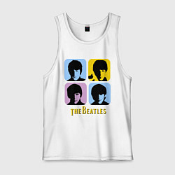 Майка мужская хлопок The Beatles: pop-art, цвет: белый