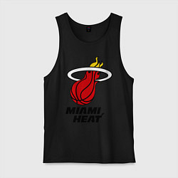 Майка мужская хлопок Miami Heat-logo, цвет: черный