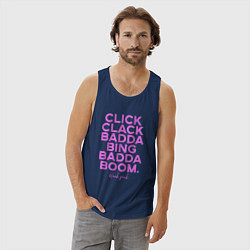 Майка мужская хлопок Click Clack Black Pink, цвет: тёмно-синий — фото 2