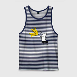 Майка мужская хлопок Банан стриптизер, цвет: синяя тельняшка