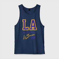 Майка мужская хлопок Lebron 23: Los Angeles, цвет: тёмно-синий