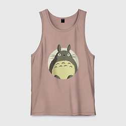 Майка мужская хлопок Тоторо удивленный, цвет: пыльно-розовый