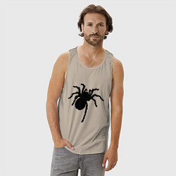 Майка мужская хлопок Черный паук, цвет: миндальный — фото 2