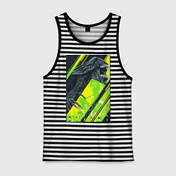 Майка мужская хлопок Чужой alien, цвет: черная тельняшка