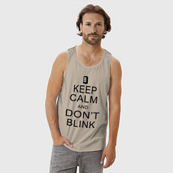 Майка мужская хлопок Keep Calm & Don't Blink, цвет: миндальный — фото 2