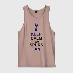 Майка мужская хлопок Keep Calm & Spurs fan, цвет: пыльно-розовый