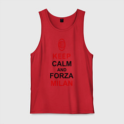 Майка мужская хлопок Keep Calm & Forza Milan, цвет: красный