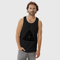 Майка мужская хлопок Triangle Visual Illusion, цвет: черный — фото 2