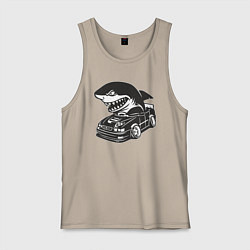 Майка мужская хлопок Акула на Тойоте, цвет: миндальный