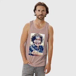 Майка мужская хлопок Keep Calm & Love Harry Styles, цвет: пыльно-розовый — фото 2