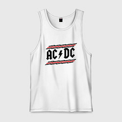 Майка мужская хлопок AC/DC Voltage, цвет: белый