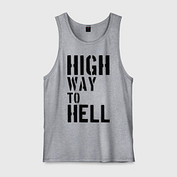 Майка мужская хлопок High way to hell, цвет: меланж