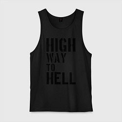 Майка мужская хлопок High way to hell, цвет: черный